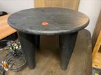 Bijzettafel amira 60x43 zwart mangohout hoge korting, Rond, Nieuw, 55 tot 75 cm, Hout