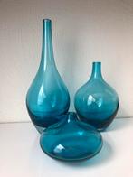 Salongvazen Ikea Johanna Jelinek 2008 aqua blauw, Blauw, Ophalen of Verzenden, Minder dan 50 cm, Glas