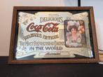 Coca Cola Spiegel met Dame, Antiek en Kunst, Antiek | Spiegels, Ophalen, Rechthoekig, Minder dan 50 cm, Minder dan 100 cm