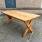 Ate van Apeldoorn grenen kruispoot tafel, Huis en Inrichting, Ophalen, Gebruikt, 100 tot 150 cm, Grenenhout