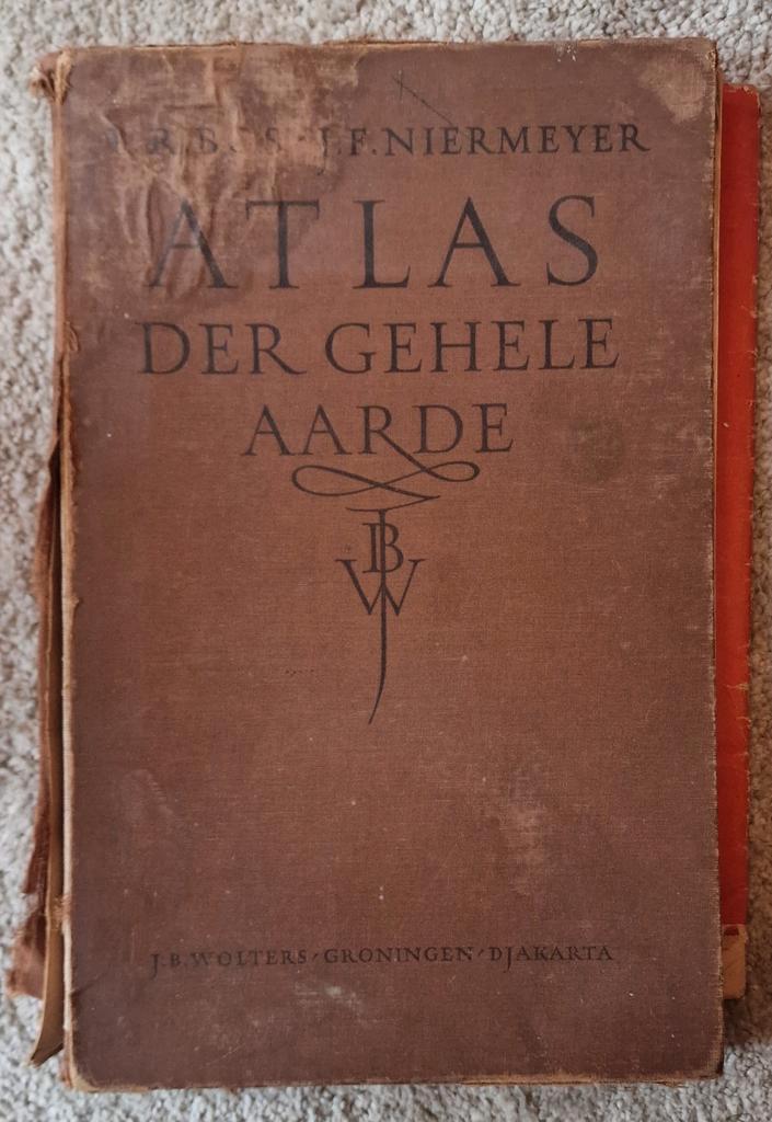 Oude Atlas der Gehele Aarde - J.F. Niermeyer, Boeken, Atlassen en Landkaarten, Gelezen, Overige atlassen, Wereld, 1800 tot 2000