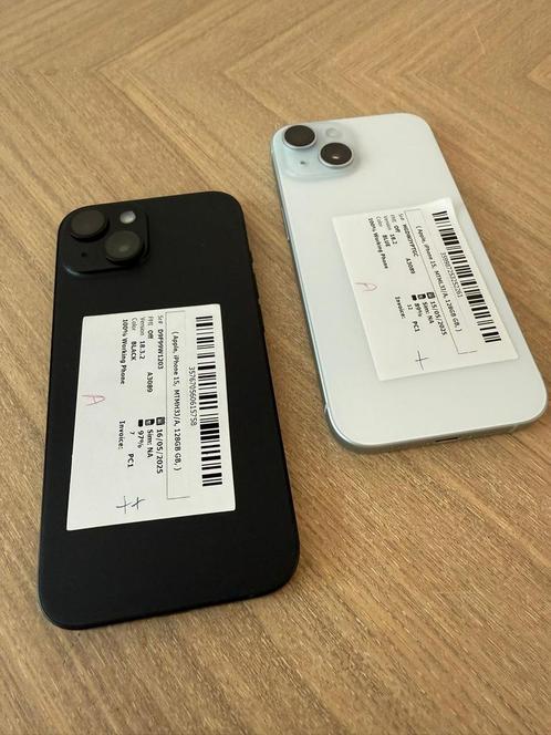 iPhone 15 Black / Blauw 128GB • 1 jaar garantie, Telecommunicatie, Mobiele telefoons | Apple iPhone, Zo goed als nieuw, 128 GB
