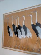 Kraanvogels in lijst 130 cm bij 100 cm, Antiek en Kunst, Ophalen