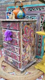 Handbeschilderd/Ladekastje/Hippie bohemian, Ophalen of Verzenden