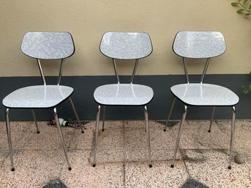 3 Formica Keukenstoelen - Retro beschikbaar voor biedingen