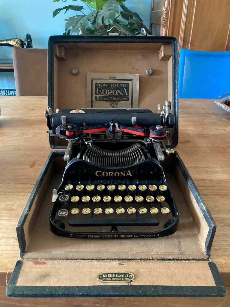corona historische typmachine, Diversen, Typemachines, Ophalen of Verzenden, Gebruikt