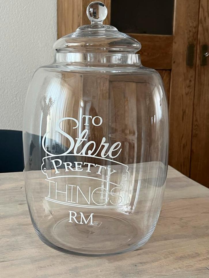 Riviera Maison Voorraadpot Glas 40 cm  hoog! ZGAN, Huis en Inrichting, Woonaccessoires | Overige, Zo goed als nieuw, Ophalen
