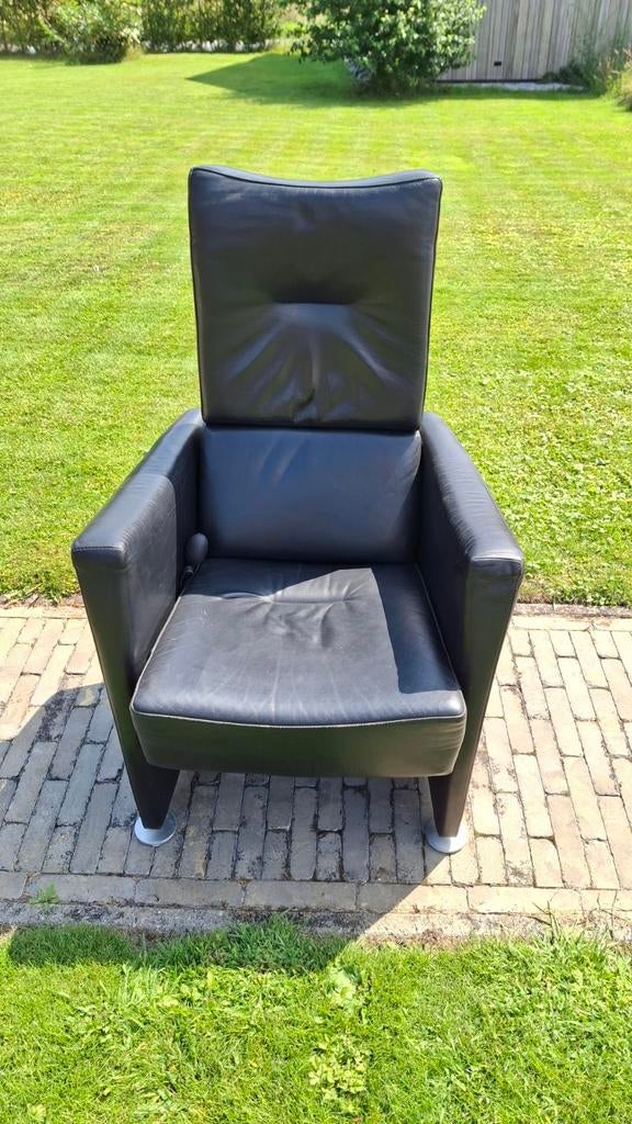 Gealux leren relaxstoel - Zwart, Ophalen, Gebruikt, 75 tot 100 cm, Modern