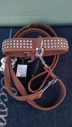 Karlie Hondenriem&halsband bruin leer met strass !NIEUW!, Verzenden, Nieuw, Hondenriem-accessoire