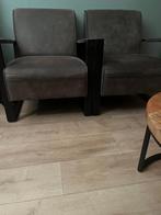 Fauteuils industrieël (taupé) 2 stuks, Ophalen, Gebruikt, Minder dan 75 cm, Stof