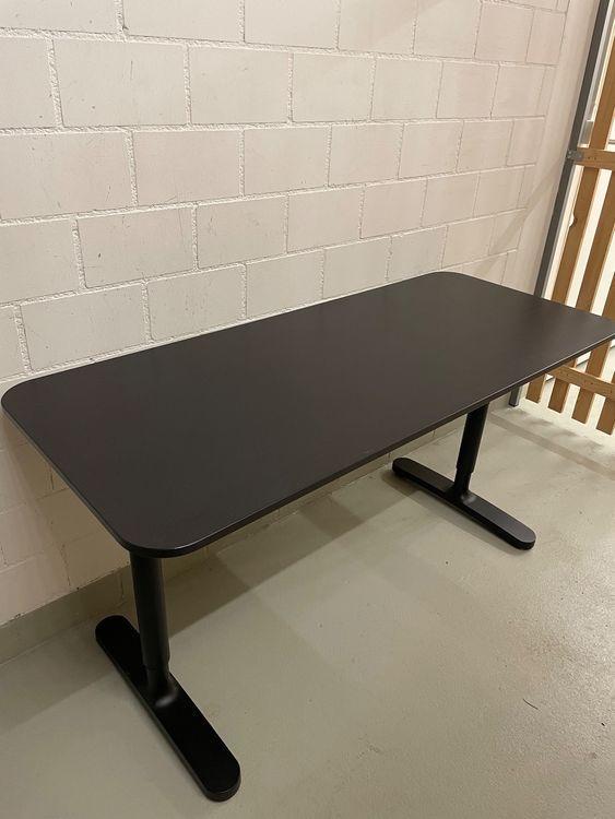 BEKANT bureau 140x60  zwart desk black ikea, Huis en Inrichting, Bureaus, Zo goed als nieuw, Bureau, In hoogte verstelbaar, Ophalen