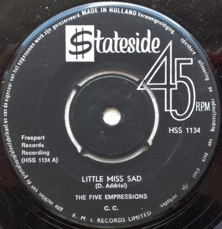 Rock Single (1965) Five Empressions - Little Miss Sad., Cd's en Dvd's, Vinyl | Rock, Gebruikt, Poprock, Overige formaten, Ophalen of Verzenden