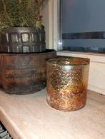 Mooi brocante waxine glas glaasje kandelaar, Huis en Inrichting, Woonaccessoires | Kandelaars en Kaarsen, Overige materialen, Overige kleuren