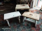 Brocante Landelijke Vensterbankkrukje Opstapje Decoratie, Ophalen of Verzenden, Gebruikt, Hout