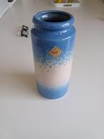 Vintage scheurich keramiek 201-22 vaas blauw wit, Gebruikt, Blauw, Aardewerk of Porselein, Ophalen of Verzenden