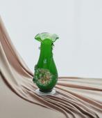 Vintage groene Tivoli Murano kunstglazen vaas, Ophalen of Verzenden