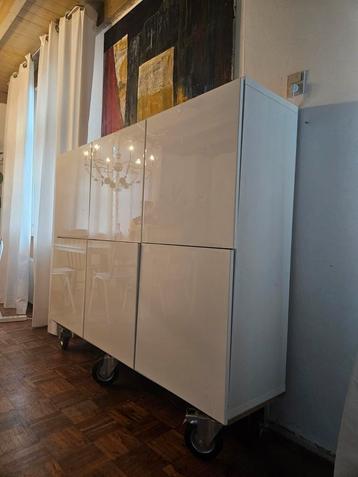 Selsviken Ikea hoogglans wit deurtjes Besta (6x)