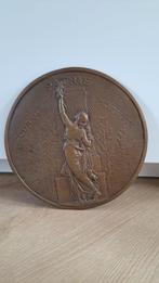 Art Nouveau Bronzen Plaquette - Patrië, Courage, Moralité, Antiek en Kunst, Ophalen, Brons