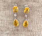 Prachtige oorbellen met gele stenen, Sieraden, Tassen en Uiterlijk, Oorbellen, Verzenden, Nieuw, Geel, Overige materialen