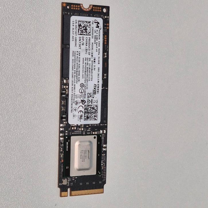 Micron 2300 512Gb Nvme SSD 2280, Computers en Software, Harde schijven, Gebruikt, Laptop, Intern, SSD, Overige aansluitingen, Verzenden