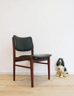 Houten vintage stoel met groen skai. Mid Century - retro, Ophalen, O, Hout, O