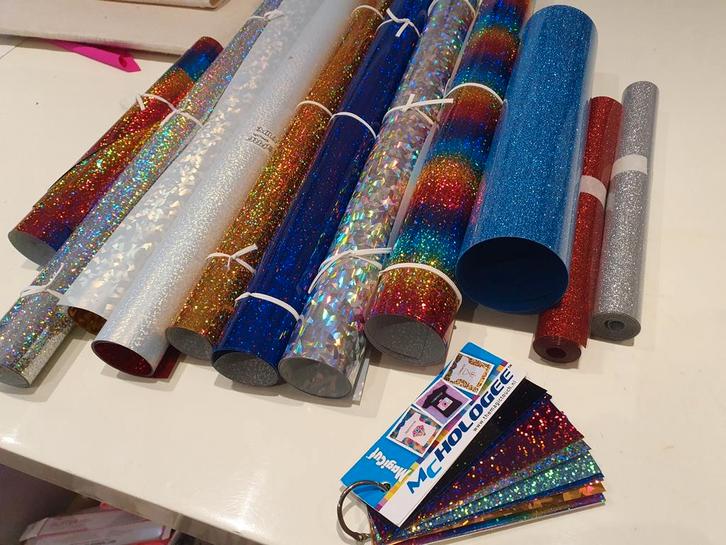 Holografische glitterflex, Hobby en Vrije tijd, Kledingapplicaties en Hotfix, Ophalen of Verzenden