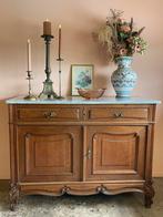 Vintage Franse commode eik met wit marmeren blad, Huis en Inrichting, Ophalen, Gebruikt