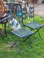 2 inklapbare stoelen zeer degelijk zwaar smeedijzer I.z.g.s., Tuin en Terras, Ophalen, Zo goed als nieuw