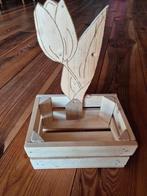 Houten kistje met tulp, Ophalen of Verzenden, Zo goed als nieuw