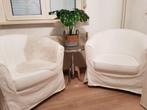 2 x witte stoel Ikea + zilverkleur tafeltje, alles ook apart, Huis en Inrichting, Fauteuils, Ophalen, Zo goed als nieuw