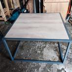 Salontafel met ijzer onderstel, Huis en Inrichting, Ophalen, Gebruikt, 100 tot 150 cm, Vierkant