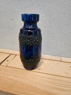 Vintage West Germany Vaas, Gebruikt, Blauw, Aardewerk of Porselein, Ophalen of Verzenden