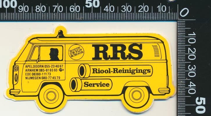 Sticker: RRS Riool Reinigings Service - Apeldoorn - Arnhem, Verzamelen, Stickers, Zo goed als nieuw, Bedrijf of Vereniging, Ophalen of Verzenden