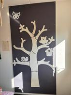 Leuke houten boom met diertjes op houten plaat, Ophalen, Gebruikt, Wanddecoratie