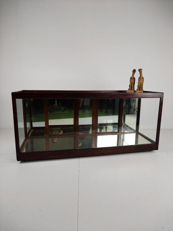 Antieke Engelse Winkeltoonbank met Spiegel – Circa 1920, Antiek en Kunst, Antiek | Meubels | Kasten, Ophalen
