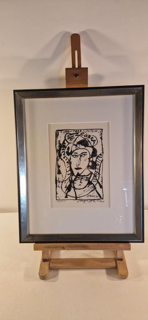 Corneille zeefdruk Slang, kat mens "Unique" 1997, Antiek en Kunst, Kunst | Schilderijen | Modern, Ophalen of Verzenden