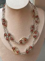Bijzonder zilveren collier Bloedkoraal, Verzenden, Zo goed als nieuw, Met edelsteen, Zilver