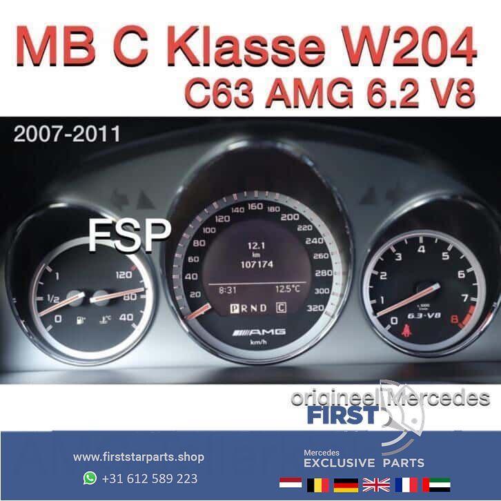 W204 C63 AMG Teller klok /Tacho Mercedes C Klasse 2007-2011, Auto-onderdelen, Dashboard en Schakelaars, Mercedes-Benz, Gebruikt