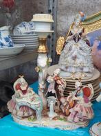 Lamp . Porselein Dresden. Muzikanten, Antiek en Kunst, Antiek | Lampen, Ophalen