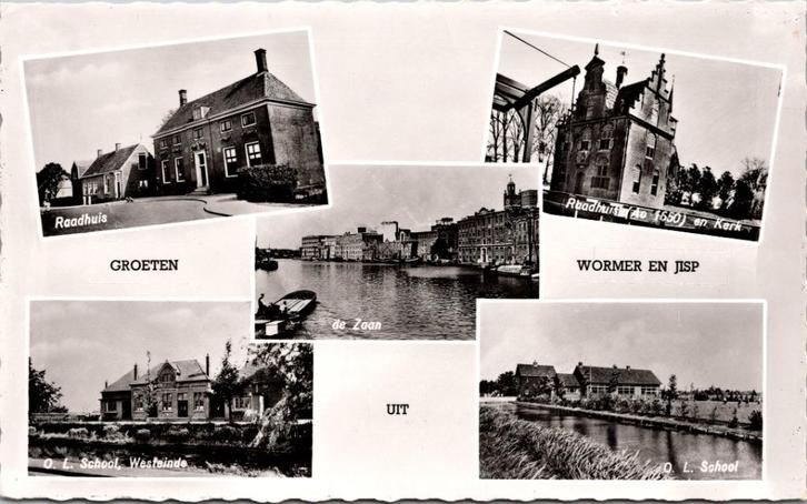 Groeten uit Wormer en Jisp, Verzamelen, Ansichtkaarten | Nederland, Gelopen, Noord-Holland, 1940 tot 1960, Verzenden