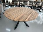 Teak tuintafel rond 130cm - 150cm ronde teak buitentafels, 200 cm of meer, Nieuw, Ophalen of Verzenden, Vijf personen of meer