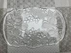 Serveerschaal fruitmotief glas 42x26 cm, Ophalen of Verzenden, Zo goed als nieuw