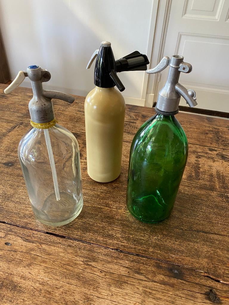Brocante sifon/spuitfles mid century 3 stuks, Antiek en Kunst, Ophalen of Verzenden