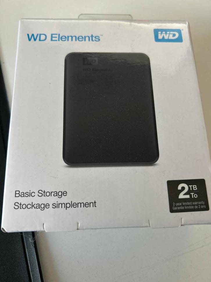 WD Elements 2TB Externe HDD - Nieuw in Doos!, Computers en Software, Harde schijven, Nieuw, Desktop, Extern, HDD, USB, Ophalen of Verzenden