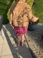 Nerts bontjas lichtbruin, Ophalen, Zo goed als nieuw, Maat 42/44 (L), Bruin