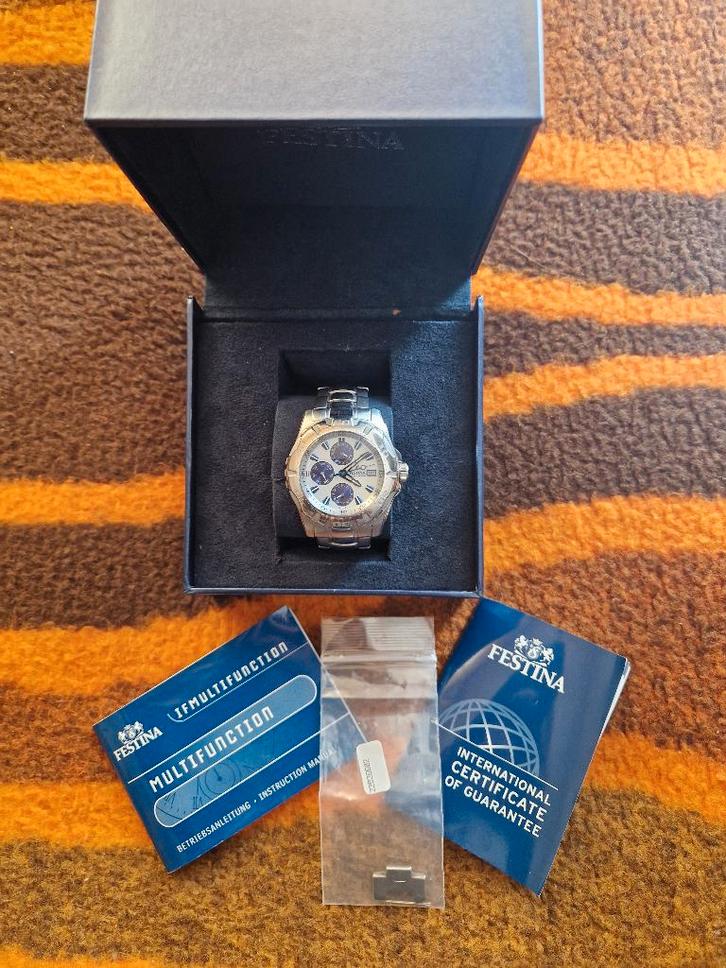 Festina Horloge heren, Sieraden, Tassen en Uiterlijk, Horloges | Heren, Zo goed als nieuw, Polshorloge, Overige merken, Staal