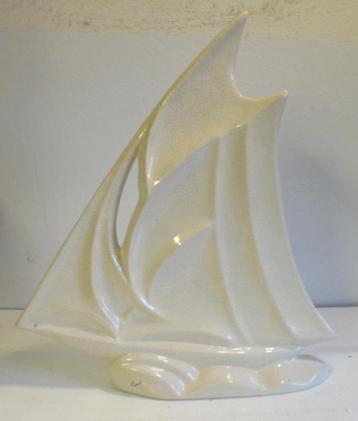 zeldzame art deco craquelé Fontinelle zeilboot boot beschikbaar voor biedingen