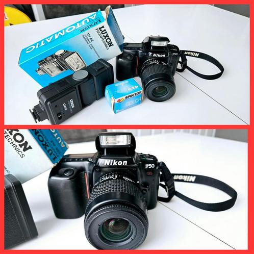 Nikon F50 analoge camera met lens + flitser + filmrolletje, Audio, Tv en Foto, Fotocamera's Analoog, Gebruikt, Spiegelreflex, Nikon