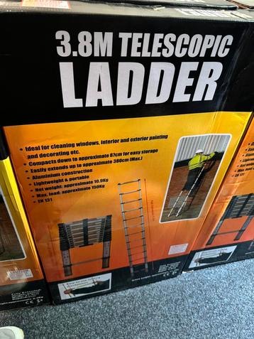 Telescopische Ladder Telescoop vouwladder 3.8 M Aluminium beschikbaar voor biedingen