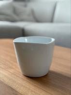 Pot | bloempot | wit | vierkant-rond | 13x13cm | hoogte 12cm, Ophalen, Rond, Zo goed als nieuw, Aardewerk